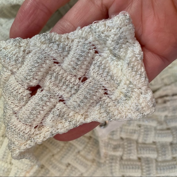 Vintage 70s Knit Metallic Bodysuit Turtleneck S/M - Picture 2 of 13